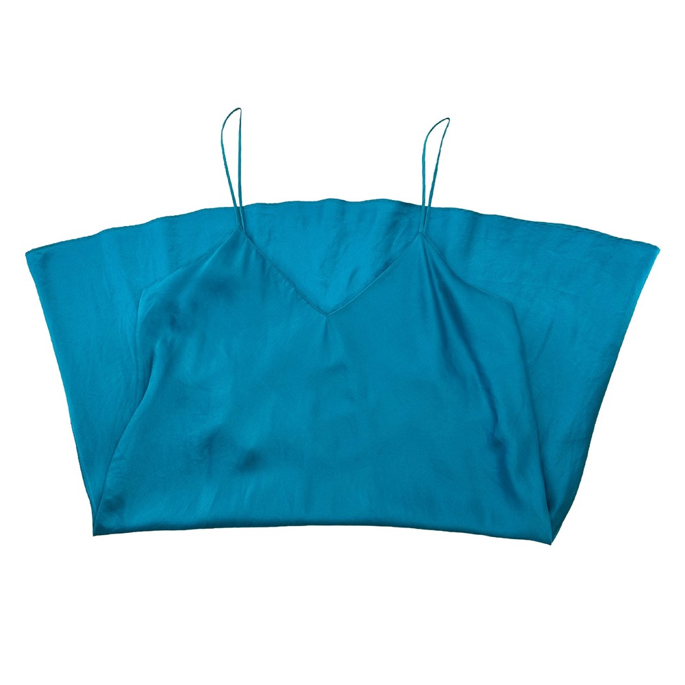 VICTORIA'S SECRET Vintage Gold Label 100% Silk Slip Chemise • Medium • turquoise - Picture 8 of 8